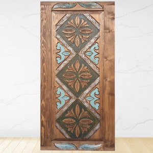 Farmhouse Interior Exterior Barn Door, Double Door Panel, Entrance Front Door, Rustic Design with Arylic Painting Carved Door