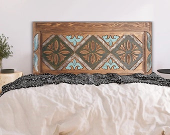 Hand-Carved Wood Headboard: Rustic Home Decor, Twin/Queen/Full