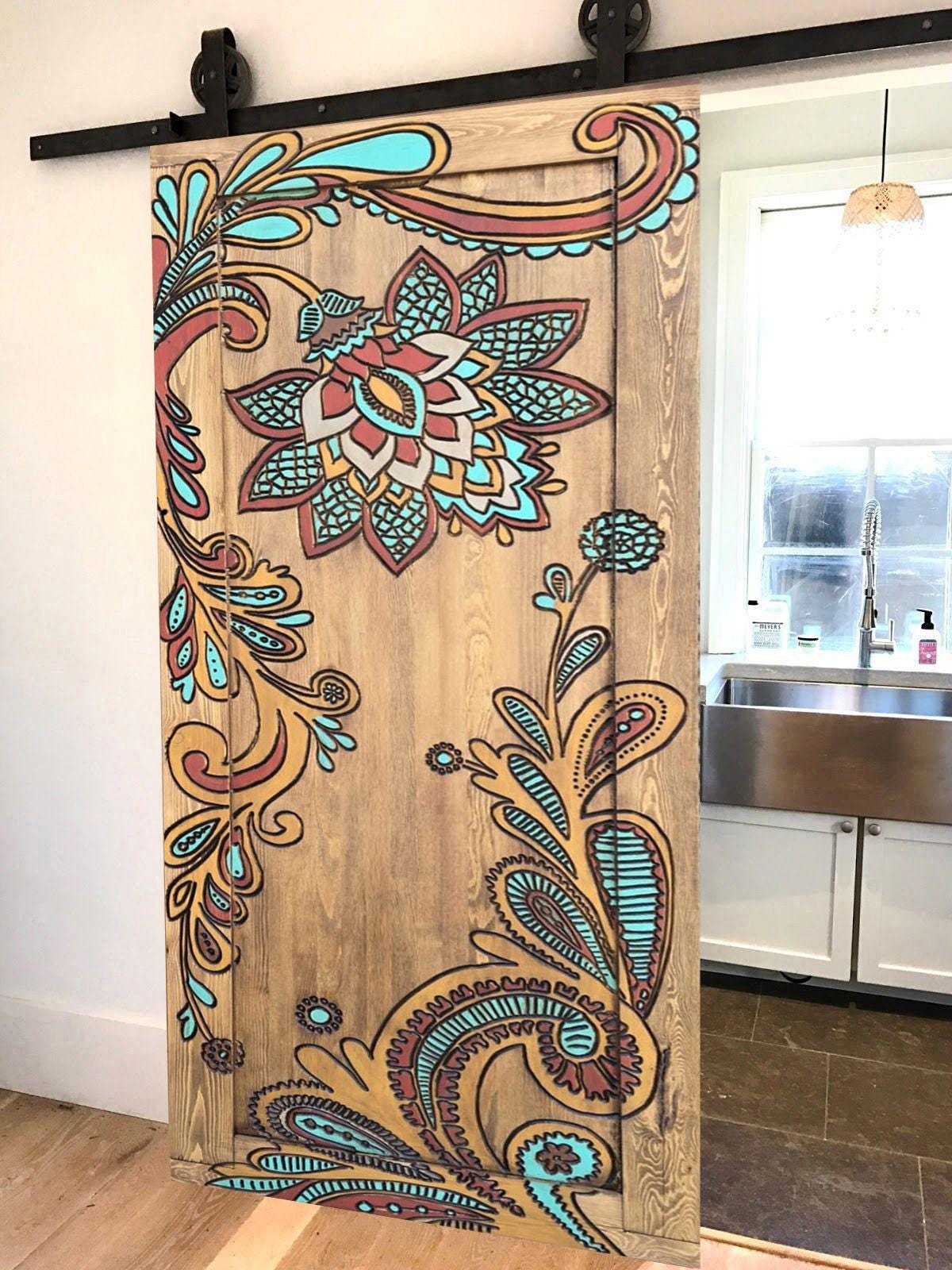Hand-painted Mandala Wooden Door: Custom Interior or Exterior - Etsy