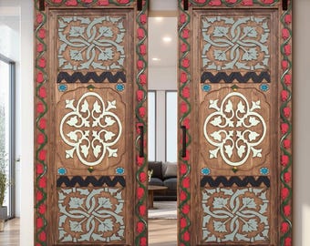 Hand Carved Mandala Sliding Barn Door: Unique Entrance, Custom Built