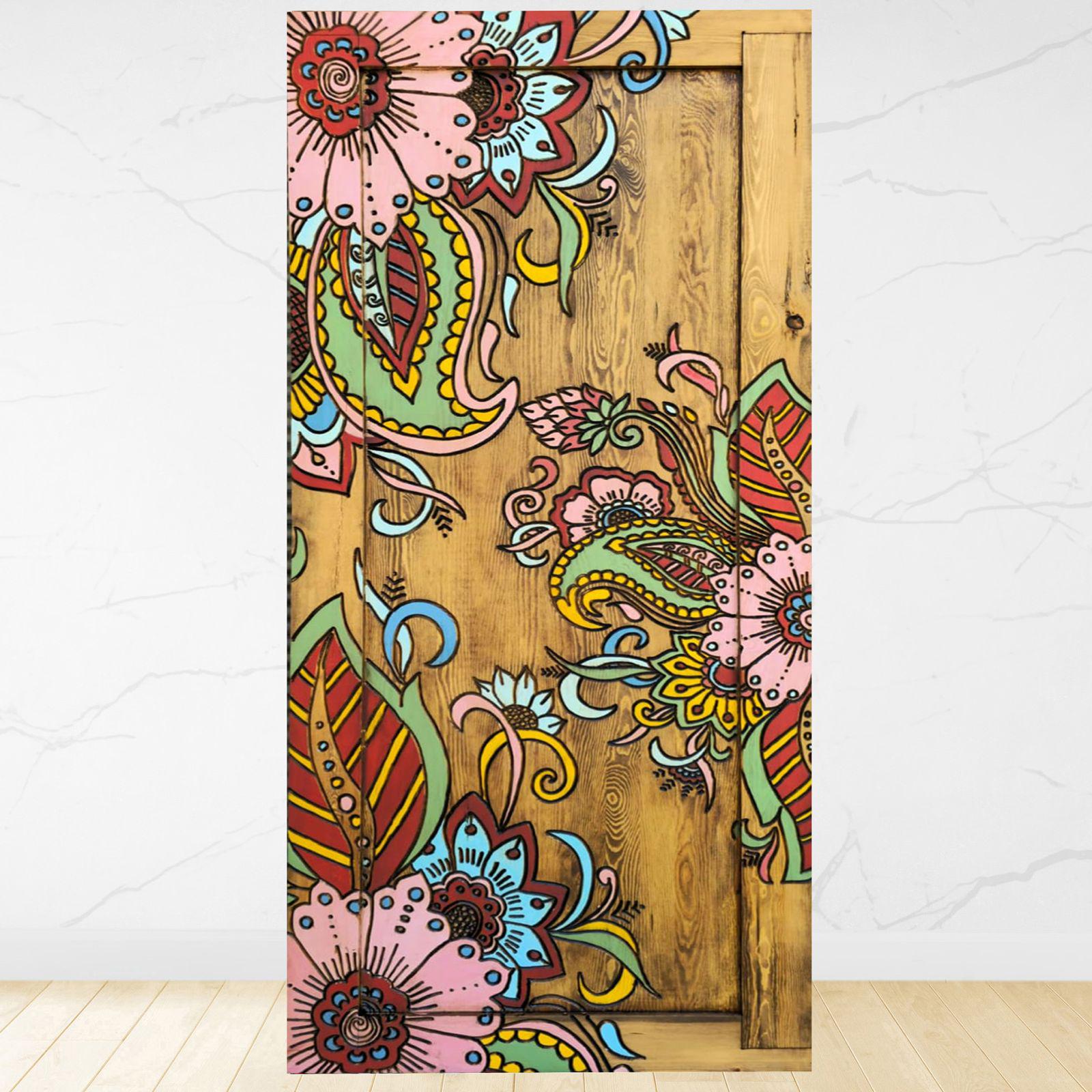 Custom Made Wooden Doors, Classic Single Door, Luxury Mandala Design Door Hand-painted , Custom Barn Doors, Front Doors, Pantry Doors