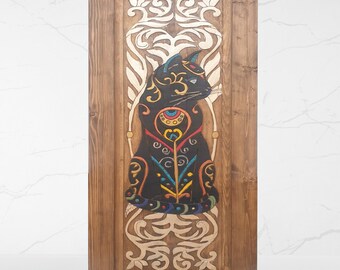 Hand-Carved Barn Door: Rustic French Vintage Wood Wall Decor