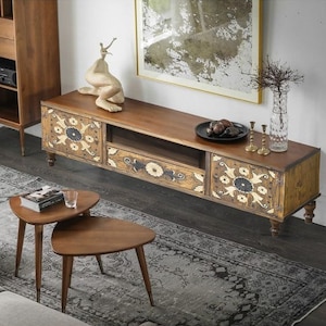 Handcrafted Barn Wood TV Console for Unique Space, TV Stand Creations, Rustic TV Stand, Solid Wood Console Stand, Custom Television Console