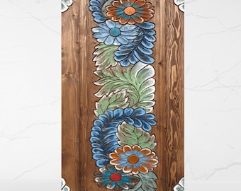 Flower Design Barn Doors, Rustic Decorative Barn Door for Farmhouse Acrylic Painted Wooden Door, Single Door, Luxury Wooden Door, Barn Door