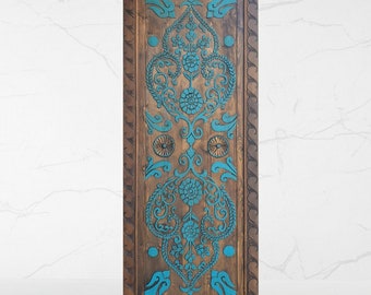 Hand-Carved Barn Door: Farmhouse Sliding Wooden Door
