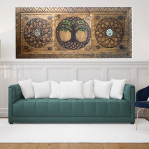 Hand Painted Tree of Life Wooden Wall Decor
