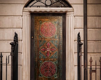 Custom Barn Doors/Reclaimed Carved Barn Door/ Custom Sliding Door/ Hand Painted Wall Decor/ Rustic Decorative /Carved Doors