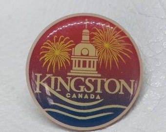 Kingston Townhall Coat of Arm Crest Flag Pin Canada Pinback vintage antique lapel Canadian Backpack Jacket Christmas Gift Stocking Stuffer