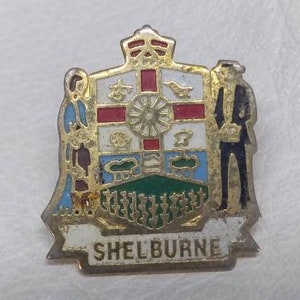Shelburne Coat of Arms Crest Flag Ontario Provincial Enamel Pin Canada Pinback vintage antique Bag Canadian Christmas Gift Stocking Stuffer
