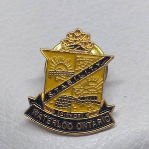 Waterloo Wappen Wappen Flagge Ontario Provinz Pin Kanada Pinback vintage antik Kanadische Rucksack Tasche Weihnachten Geschenk Strumpfstopf