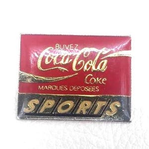 Coca Cola Sports in French Summer Winter Games Antique Pinback Vintage athlete Team gold medal competition Christmas Gift Stocking Stuffer