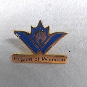 Region of Waterloo Coat of Arm Crest Flag Ontario Provincial Pin Canada Pinback vintage antique Canadian Christmas Gift Stocking Stuffer