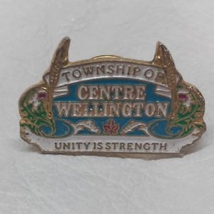 Center Wellington Ontario Provincial Enamel Pin Canada Pinback vintage antique Canadian Backpack Jacket Bag Christmas Gift Stocking Stuffer