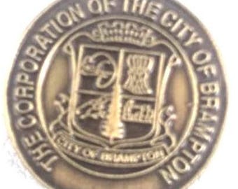 Pin provincial de la bandera de Canadá de la ciudad de Brampton, Ontario, pin canadiense, mochila antigua vintage, chaqueta, regalo navideño canadiense, calcetín navideño