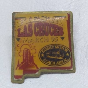 Las Cruces New Mexico United States US Santa Fe Albuquerque FMCA Pinback Pin Vintage RV Motor Coach Camping Christmas Gift Stocking Stuffer