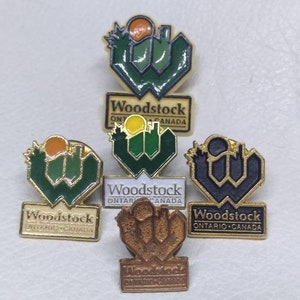 Woodstock Ontario Coat of Arm Crest Flag Pin Canada Pinback vintage antique Backpack Jacket Bag Canadian Christmas Gift Stocking Stuffer