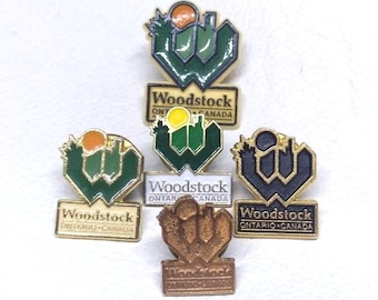 Escudo de armas de Woodstock, Ontario, pin con la bandera de Canadá, pin vintage antiguo para mochila, chaqueta, bolso, regalo de Navidad canadiense, relleno para calcetín navideño.