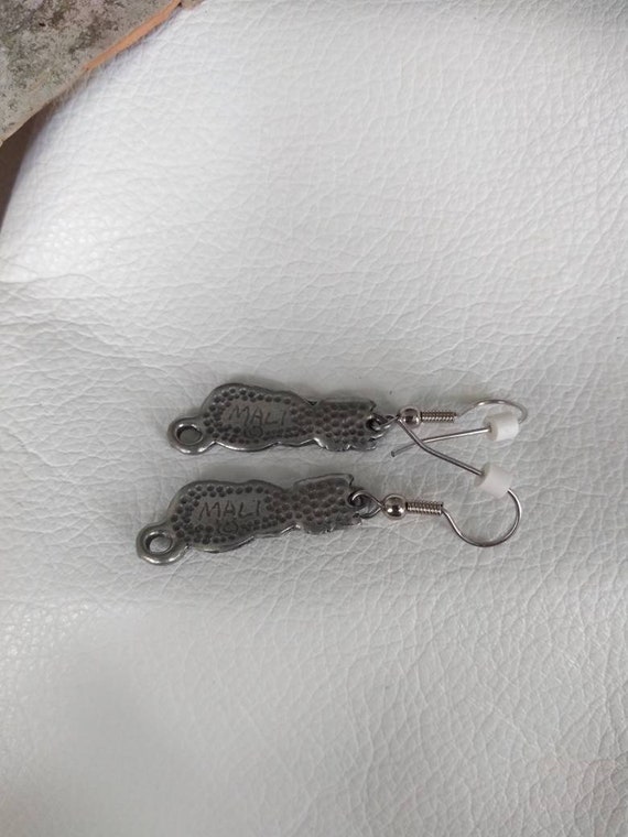 Pewter Cats Earrings Set Antique Vintage gift pet… - image 4