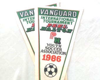 Vanguard Peel Halton 1986 Soccer Club FC Wimpel Vintage antieke retro muurkunst vlag internationaal toernooi sport voetbal
