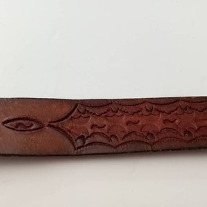Vintage Handcrafted Leather Belt with Patterns Antique Menswear Office Formalwear wedding groom groomsman graduation gift Pants Gift for Dad