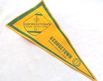 Georgetown Minor Soccer Association Pennant Vintage Antique Retro Wall Art Flag International Tournament Football Futbal