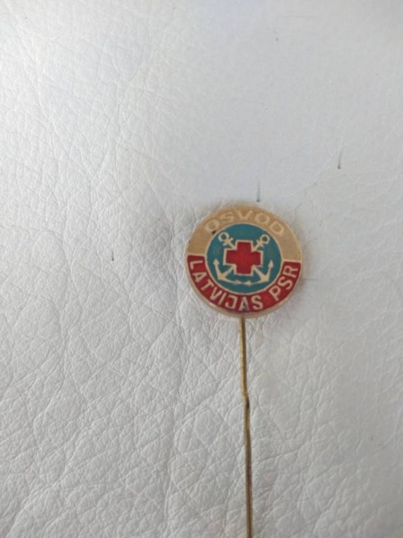 Latvia Patriotic Soviet Russian Pin USSR Jewelry … - image 1