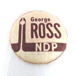 Botón político antiguo del NDP de George Ross, Nuevos Demócratas, Pin retro vintage de los años 70, Elecciones de Canadá, Unión, regalo de Navidad, calcetín navideño