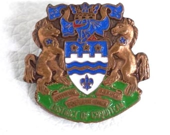 Pin de esmalte provincial de la bandera de Coquitlam, Columbia Británica, BC, Canadá, vintage, antiguo, mochila canadiense, regalo de Navidad, calcetín navideño
