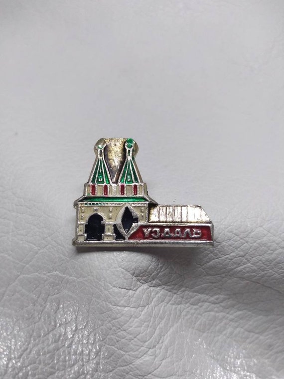Building Patriotic Soviet Russian Pin USSR Jewelr… - image 1