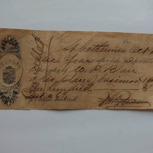1911 Promissory Note Record voor 100 dollar Vintage Bank Antieke retro nostalgische lening met rentekrediet