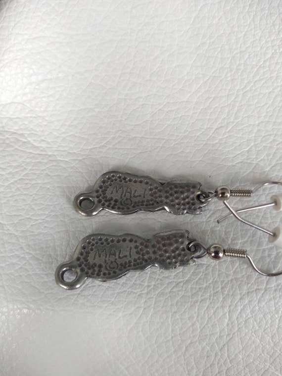 Pewter Cats Earrings Set Antique Vintage gift pet… - image 2