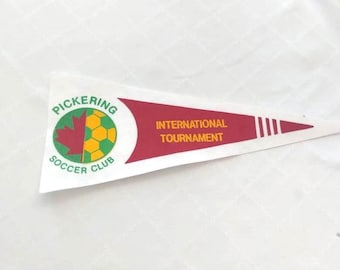 Banderín pequeño del club de fútbol Pickering, bandera vintage retro de arte mural, torneo internacional deportivo de Ontario, Canadá