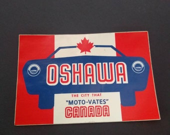 La ville qui « Moto-Vates » Oshawa Sticker automobile Ontario Politique Antique vintage pare-chocs autocollant cadeau de Noël Bas Rembourrage