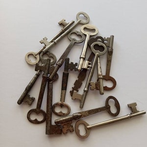 Silver & Brass Replica Vintage Keys Skeleton Key Antique Gate 