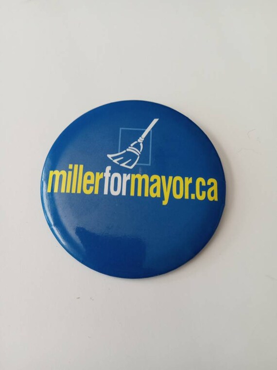 Miller For Mayors Toronto Election Antique Button… - image 1