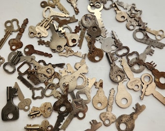 Random Vintage Ornate Yale & Town type Key Antique Solid Steel Authentic Victorian Lock Door Rustic Patina Collector Gift Fancy Skeleton