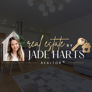 Realtor Logo Design, Real Estate Logo and Branding Template, Gold Key and House Logo, Monogram Realtor Logo, Luxury Modern Logo, Canva