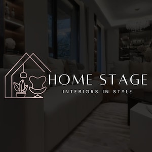 Home Staging Logo, Interior Design Logo, Home Furniture Logo Design, Canva Branding Kit, Editable Template, Luxury House Logo, Homeware Shop