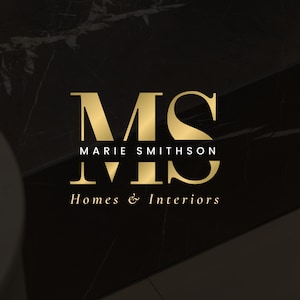 Modelo de design de logotipo de monograma dourado, logotipo de letras douradas, kit de marca, preto e dourado, logotipo de luxo, logotipo de boutique de moda, logotipo de corretor de imóveis