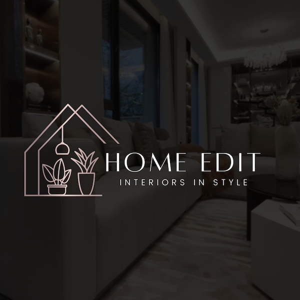 Home Decor Logo, Interior Design Logo, Home Staging Logo Design, Canva Branding Kit, Editable Template, Luxury House Logo, Homeware Shop