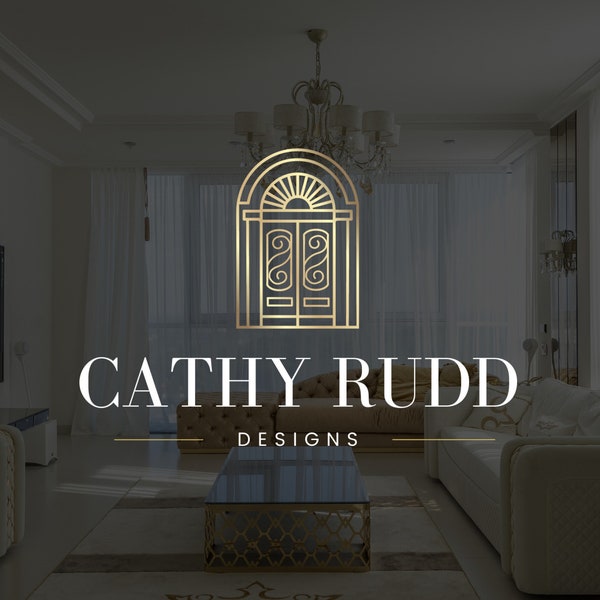 Luxury Estate Logo Design, Gold Door Logo, House Renovations Logo, Decorator Logo and Branding, Realtor Logo, Interiors Logo, Home Care