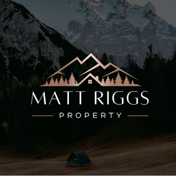 Mountain House Logo, Cabin Logo Design, Real Estate Branding, Canva Template, House and Mountains Logo, Airbnb Logo, B&B Logo, Realtor Logo