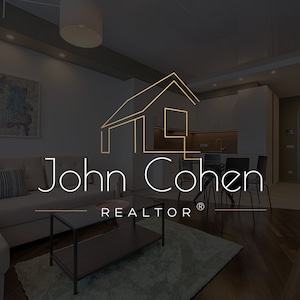 Realtor Logo Design Template, Minimalist Line House Logo, Real Estate Branding, Canva Editable Template, Gold, Rose Gold Black, Architect