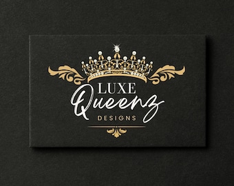 Gold Crown Logo, Luxury Gold Logo Design, Hair Salon Logo, Beauty Logo, Tiara Queen Logo, Canva Branding Kit Template, Sparkle Boutique