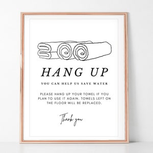 Airbnb Guest House Toalha de banho Placa Canva Template e PDF para impressão - Download instantâneo Editar online - B&B Hotel Template Aluguel de férias