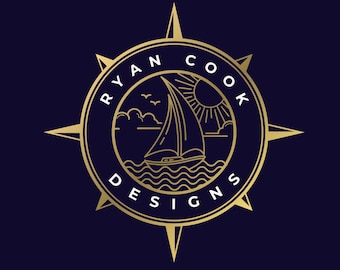 Logotipo de velero náutico: Compass Yacht Club Branding (plantilla de Canva)