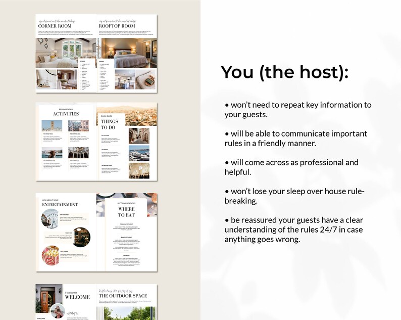 Airbnb Welcome Pack Canva Template: B&B Hotel Guest Guide (digital ...