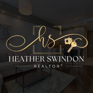 Luxury Realtor Logo: Gold & Blue Real Estate Branding (Canva Template)