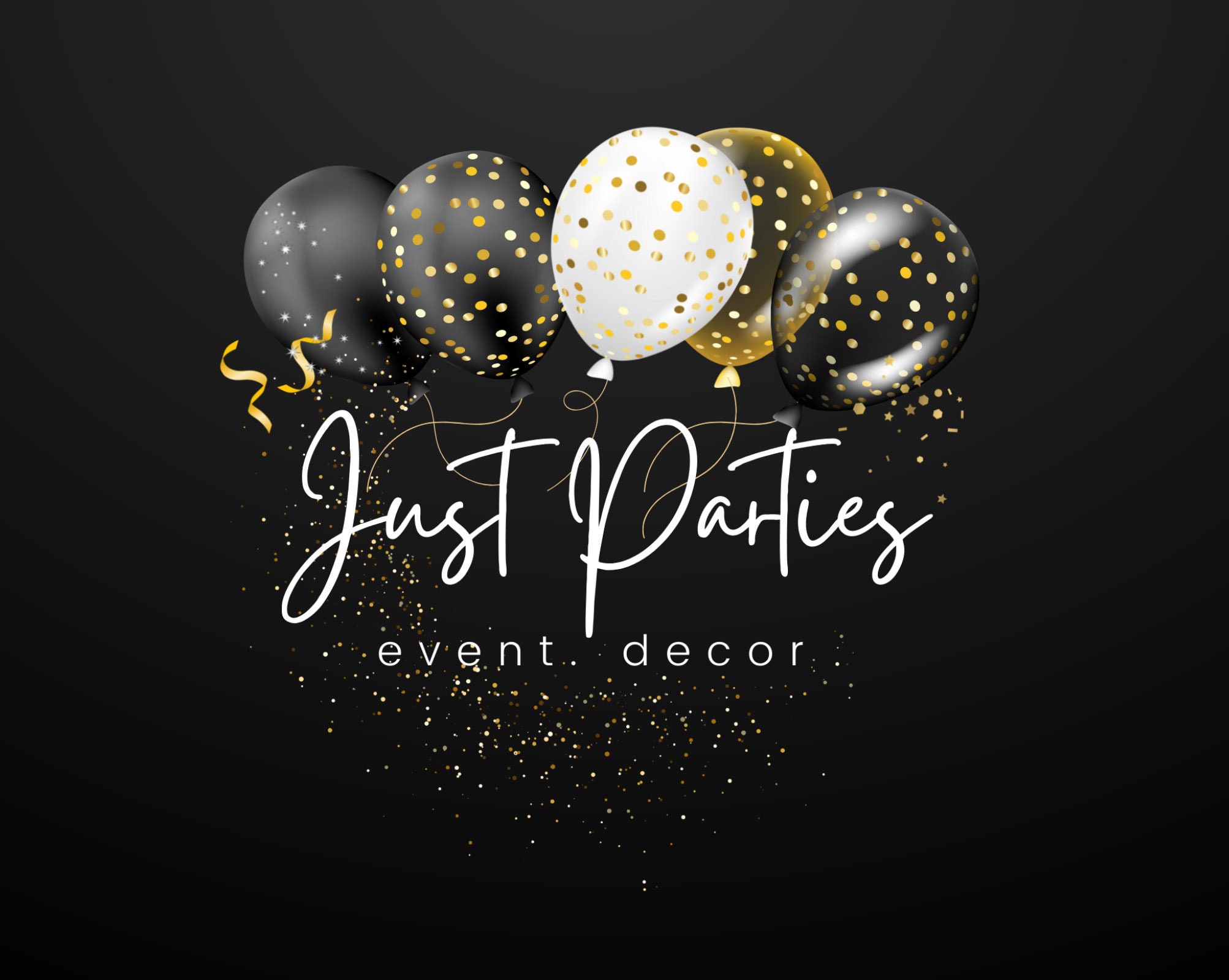 Balloon Logo Design Party Decor Logo Template Event Etsy