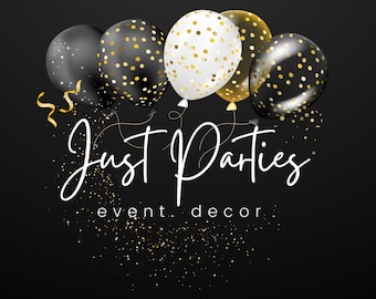 Design de logotipo de balão: Kit de marca para decoração de festa (modelo Canva)